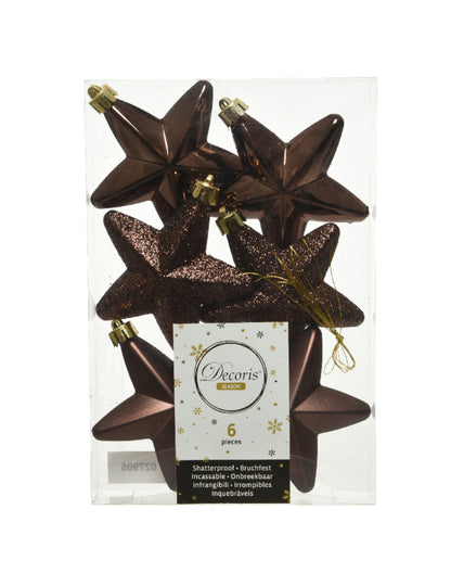 6 visećih ukrasa za božićno drvce u obliku čokoladnih zvjezdica 7,5 cm 