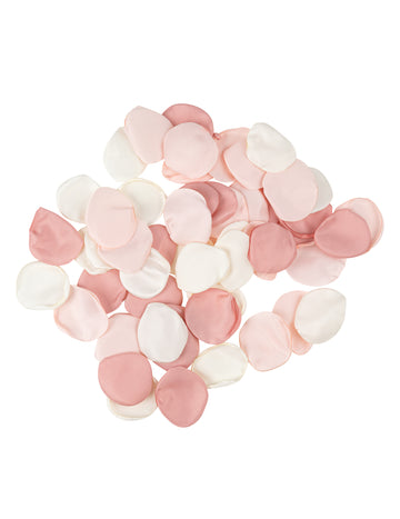 60 satenskih latica ruže boje slonovače, ružičaste i prašnjave, 3,5 cm, za ukras