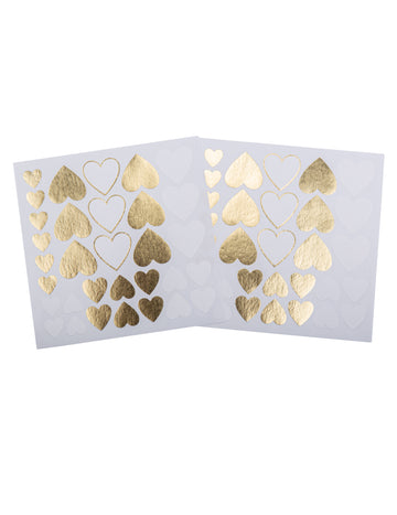 64 bijelo-zlatne naljepnice u obliku srca, veličine 1,5 do 3 cm vjenčana dekoracija