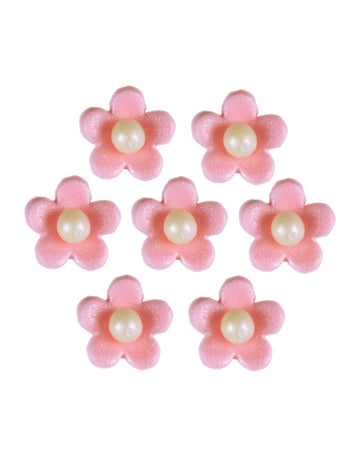 7 ružičastih cvjetova od šećera za tortu 2 cm jestiva 