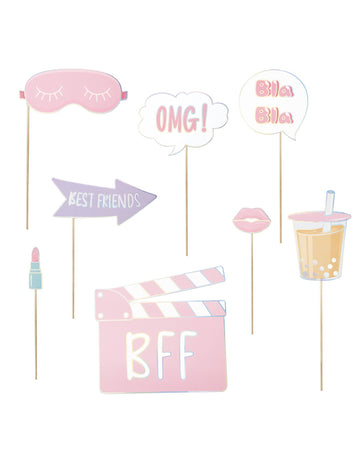 8 kartonskih dodataka za fotokabinu za djevojačku pidžama zabavu