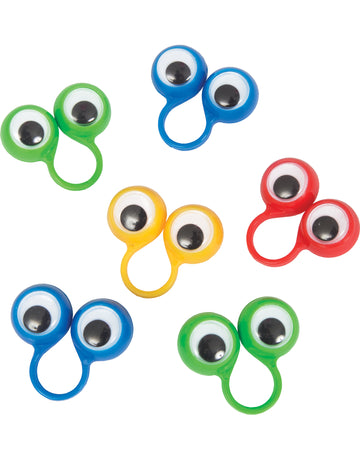 8 accessoires piñata bague yeux globuleux en plastique