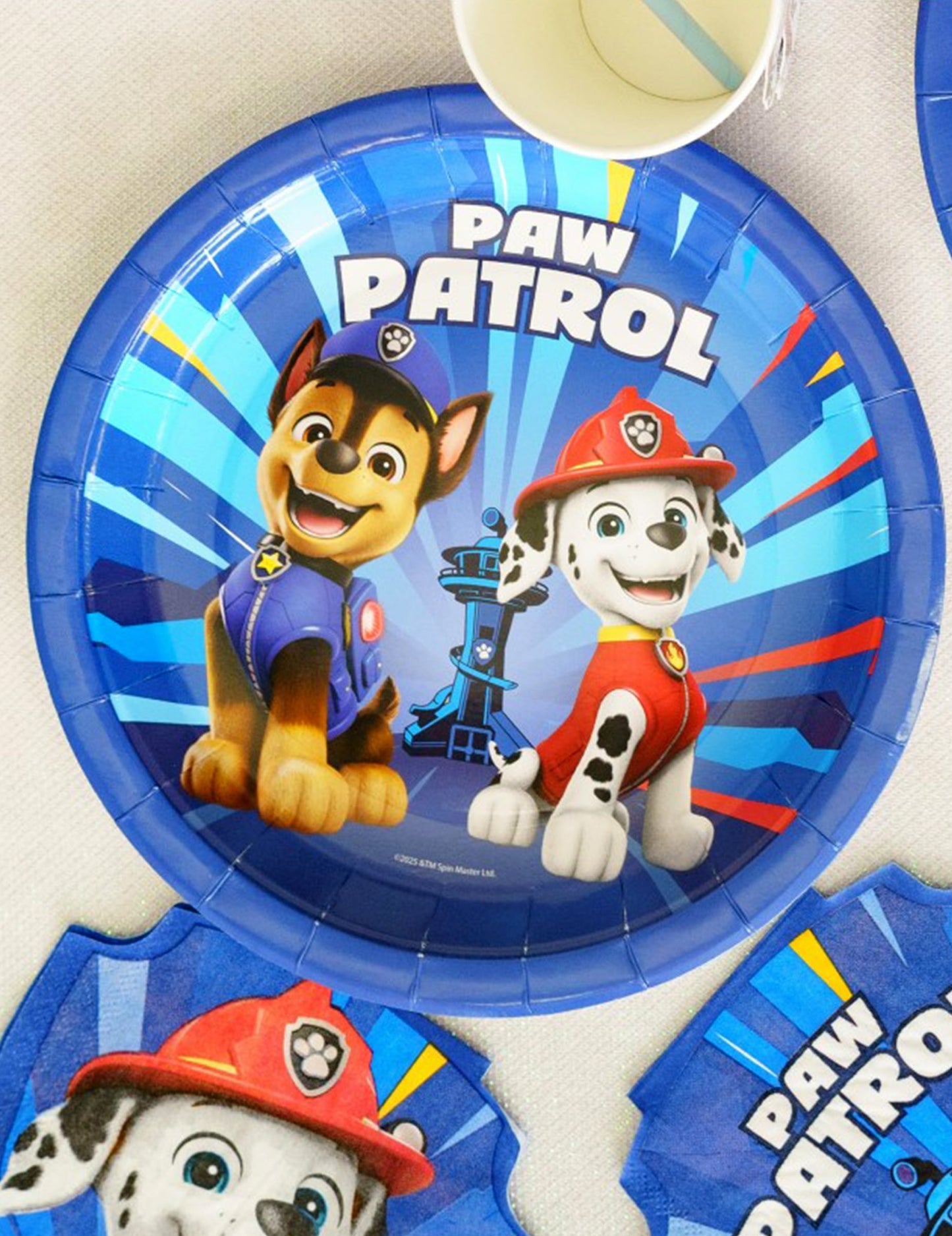 8 plavih kartonskih tanjura Pat'patrouille™ 23 cm