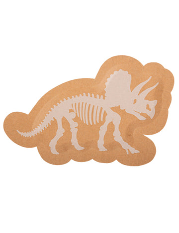 8 bijelih i kraft tanjura s dinosaurima, 14,5 x 22 cm kostur triceratopsa