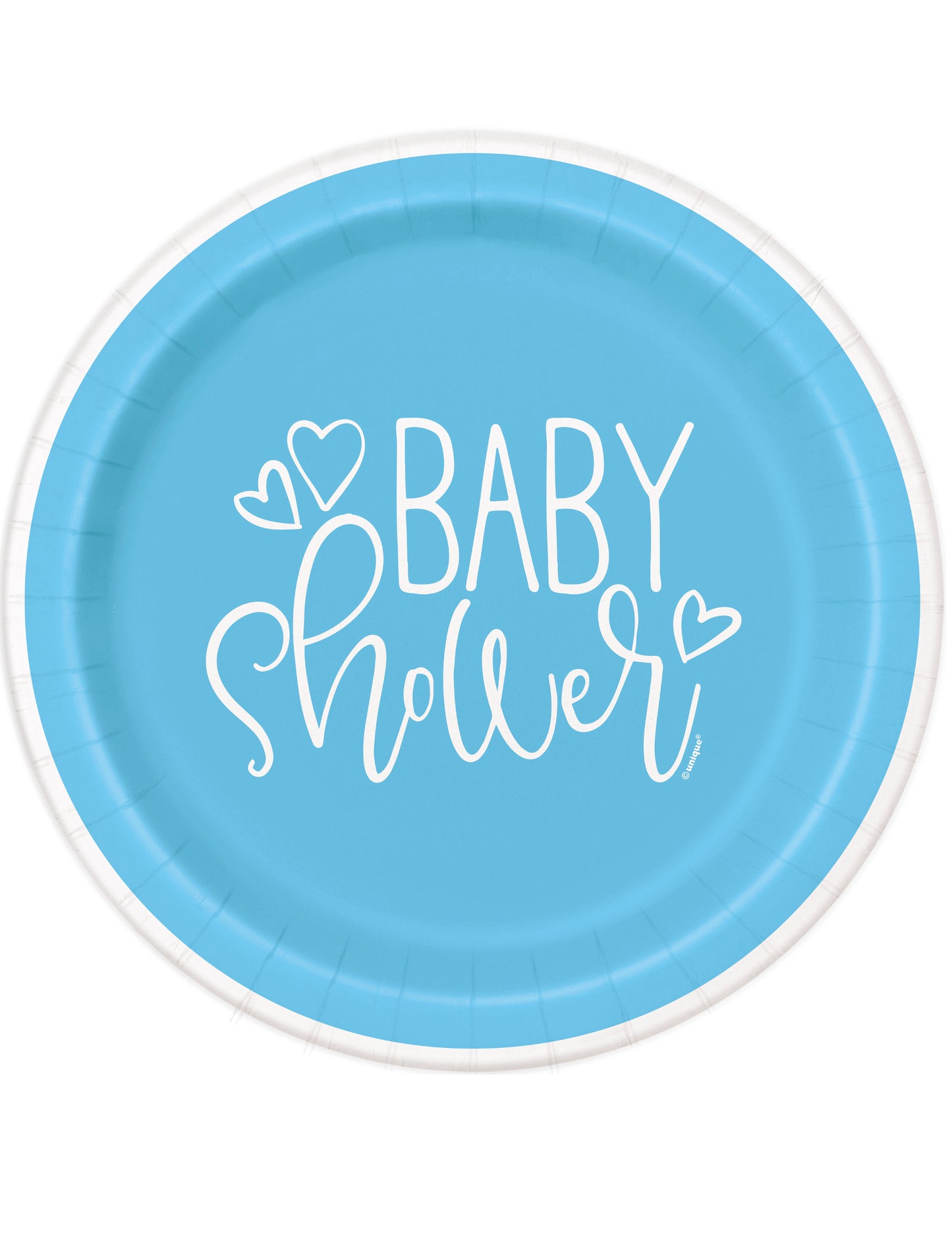 8 plavo-bijelih papirnatih tanjura za baby shower 23 cm za stol