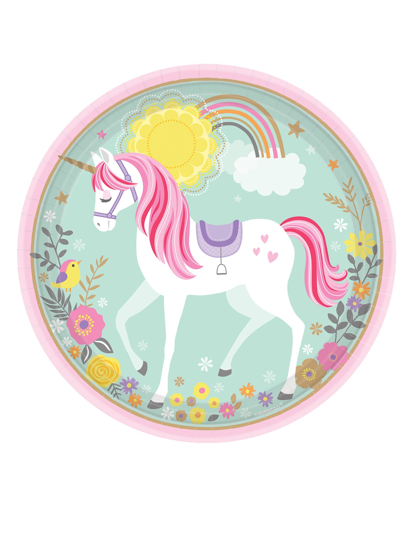 8 kartonskih tanjura s lijepim čarobnim jednorogom 23 cm 