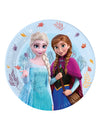 Assiettes en carton La Reine des Neiges Frozen Idyllic Wonder pour enfant bleu clair avec Anna et Elsa