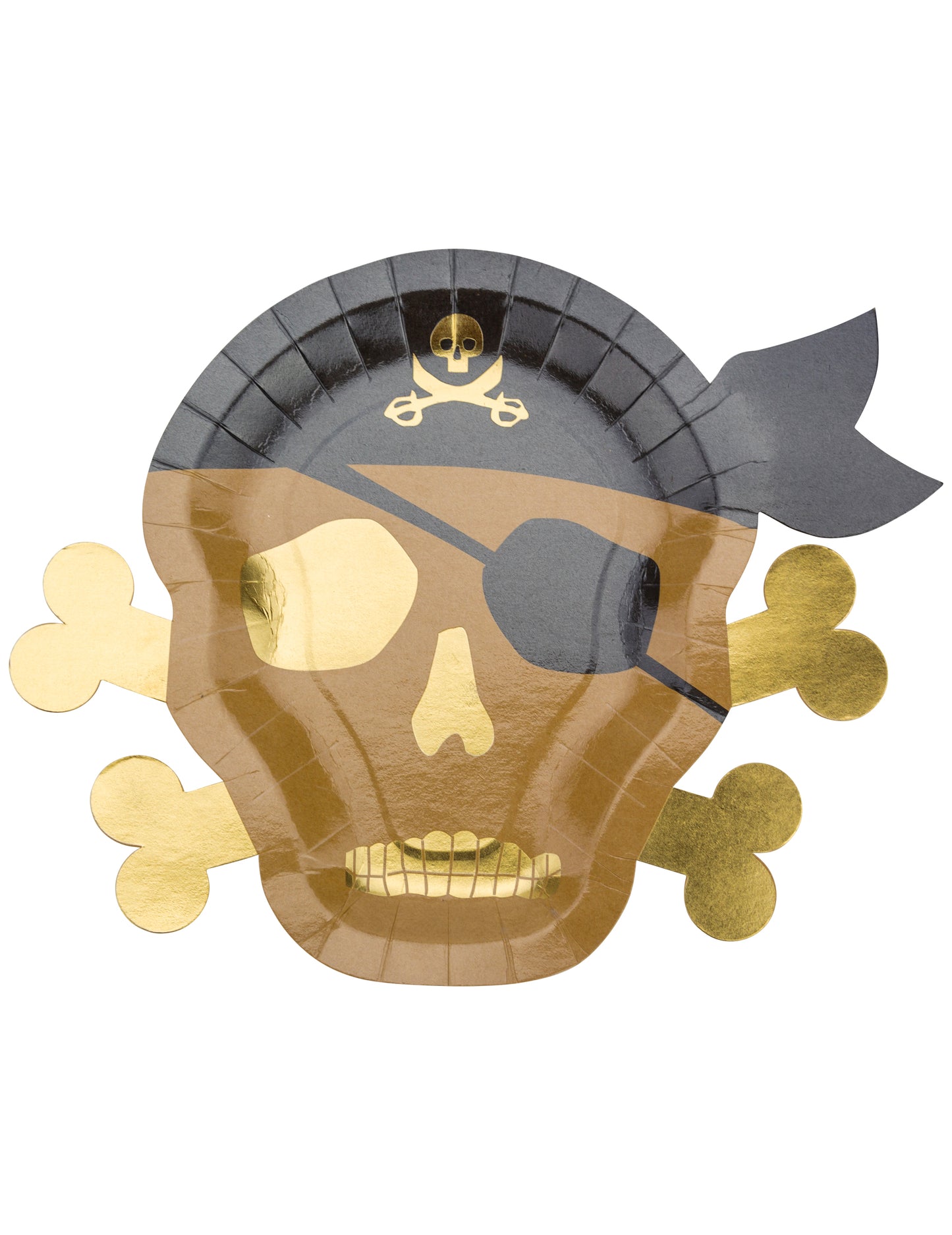 8 tanjura od kraft papira s gusarskim lubanjama i prekriženim kostima, 26 x 33 cm cm