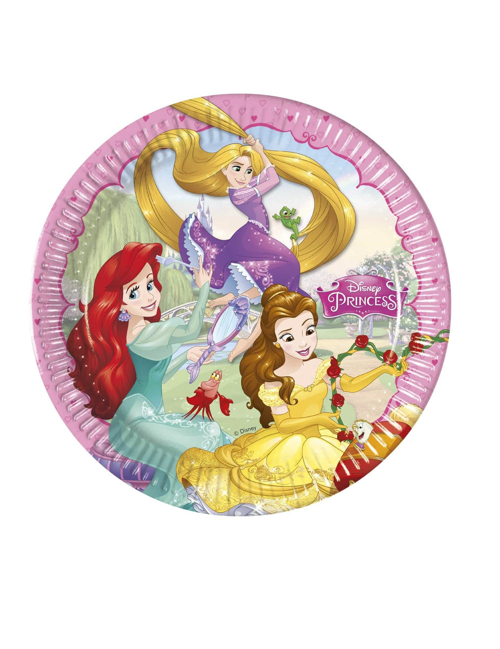 Tanjuri od kartona princeze Disney za dijete ružičasti s motivima srca