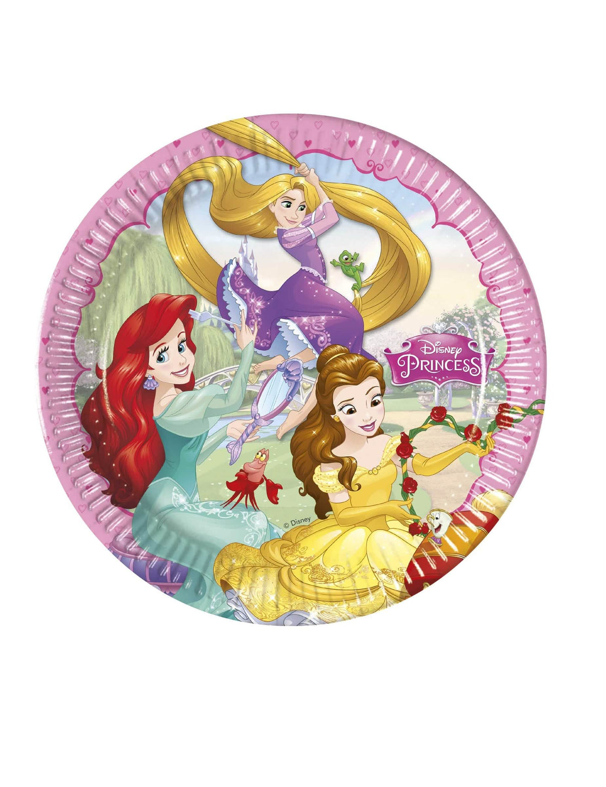Tanjuri od kartona princeze Disney za dijete ružičasti s motivima srca