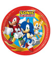Assiettes en carton Sonic avec bordure rouge et personnages Knuckles et Tails