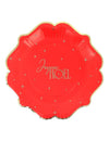 8 assiettes Joyeux Noël L'Intemporel rouge et or 23 cm