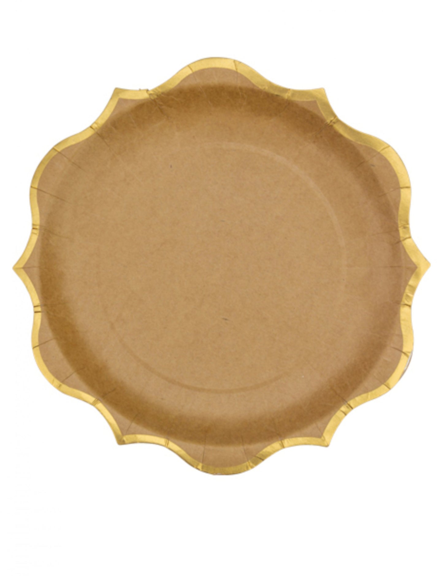 8 assiettes en kraft bordures dorées 23 cm chic et bohème
