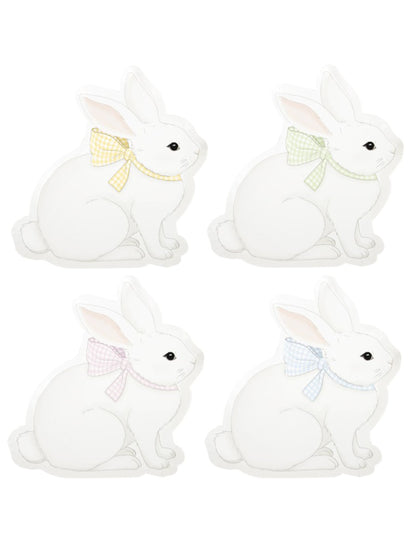 Assiettes en carton Mon Lapin pour fête multicolores pastel