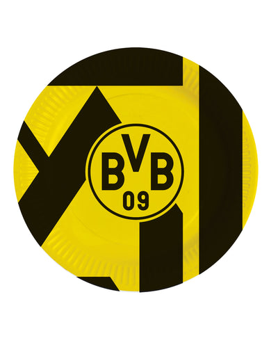 8 okruglih kartonskih ploča Borussia Dortmund 23 cm