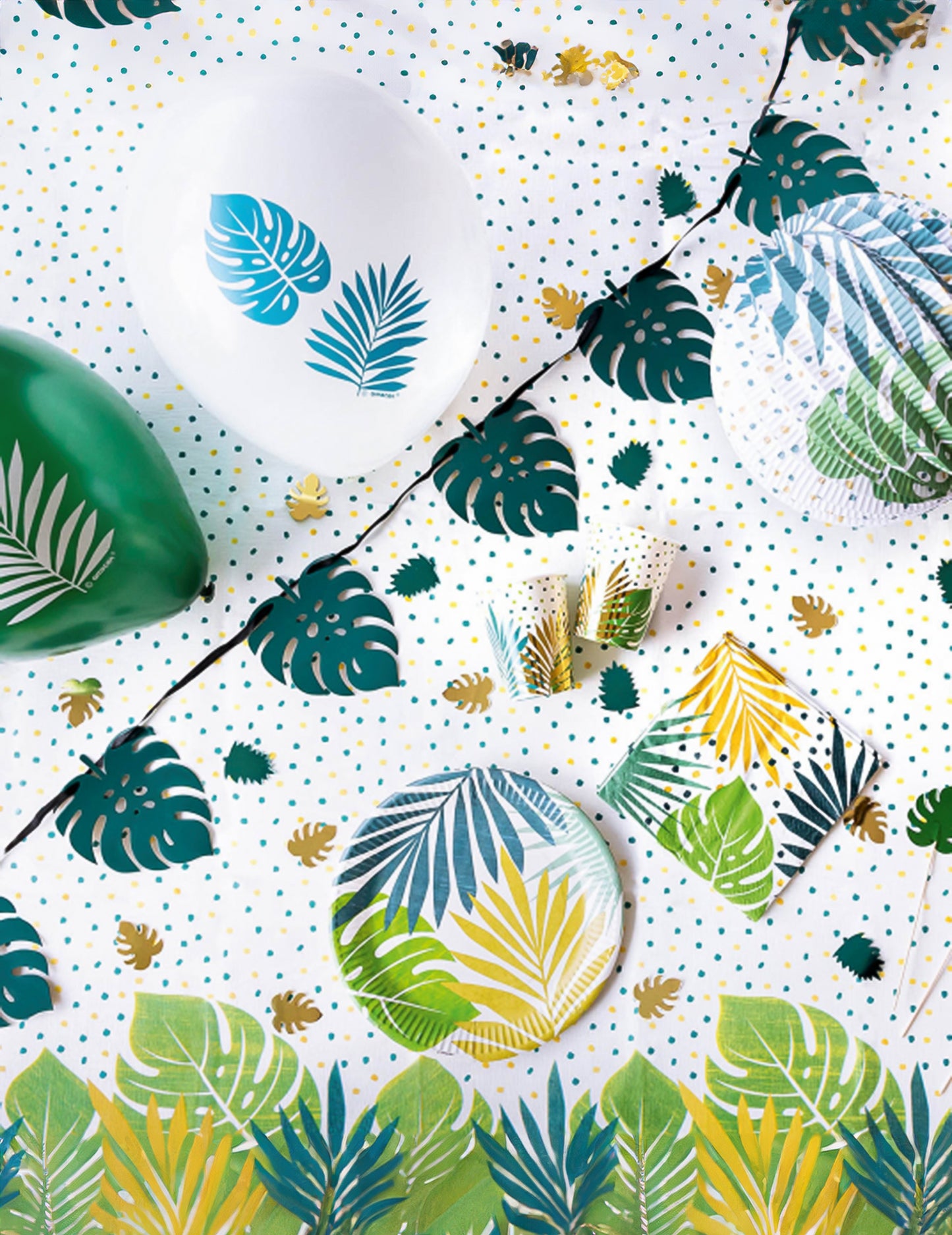 8 okruglih chic tropskih kartonskih ploča 23 cm