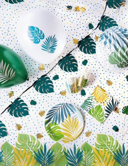 8 okruglih chic tropskih kartonskih ploča 23 cm