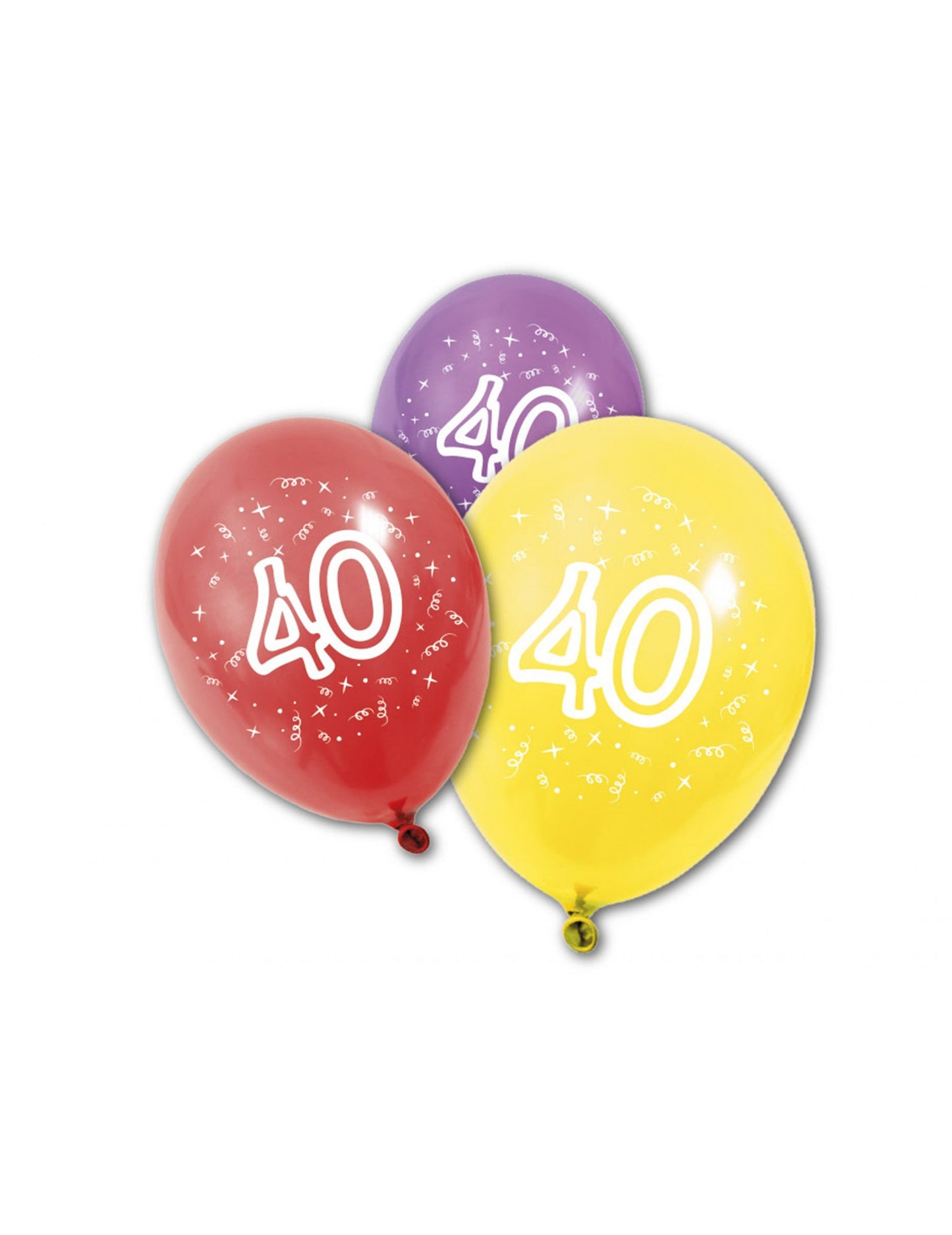 Ballons en latex anniversaire 40 ans multicolores