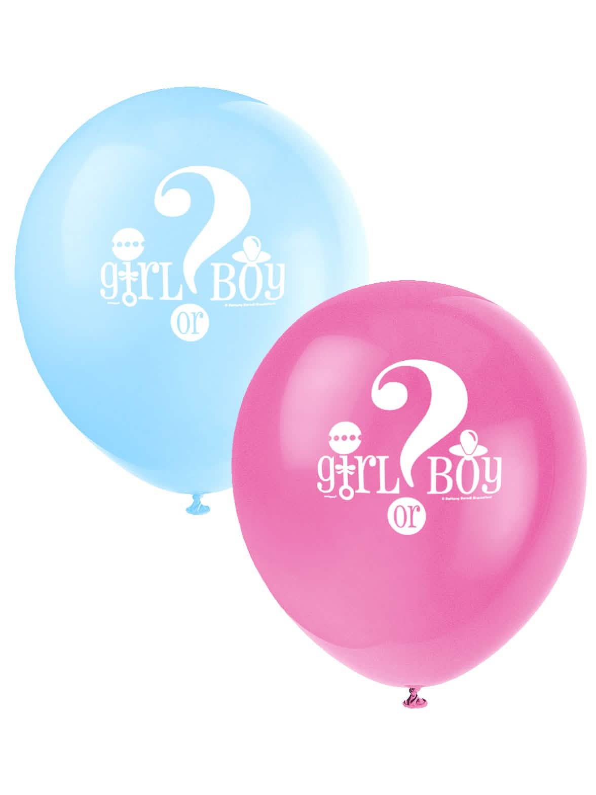 baloni s printom girl or boy za baby shower roza i plava