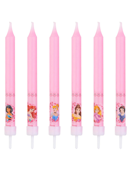 Vue de l'emballage des bougies anniversaire Princesses Disney