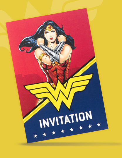 8 Pozivnice s Wonder Woman 10x16cm omotnice