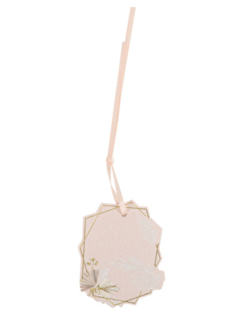 8 boho rumenilnih i zlatnih etiketa 6 cm s perjem i vrpcom