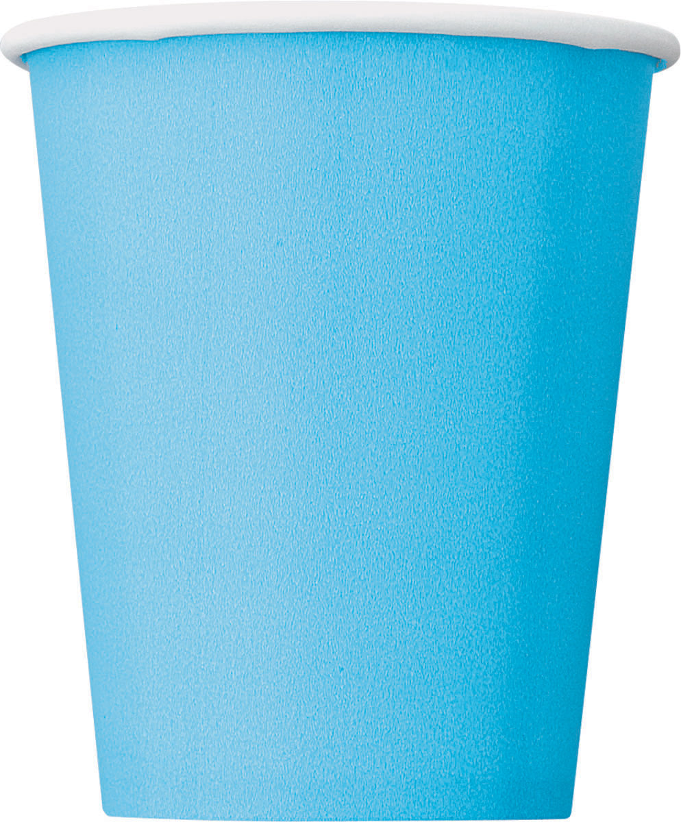 Gobelets en carton bleu pastel pour fête 270 ml