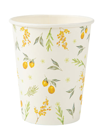 8 kartonskih čaša u obliku limuna s listovima, 255 ml, za rođendan