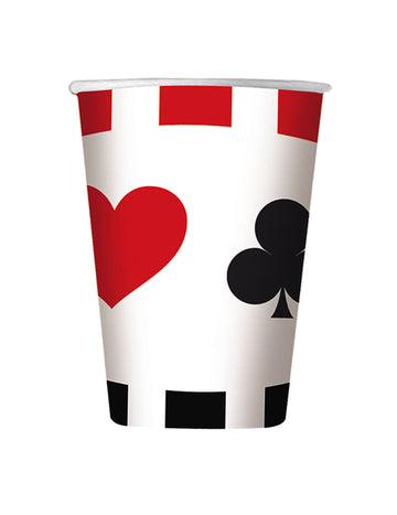 8 kartonskih čaša Big Poker od 200 ml, s tematikom kasina