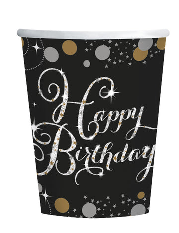 8 pjenušavih papirnatih čaša za rođendan od 250 ml
