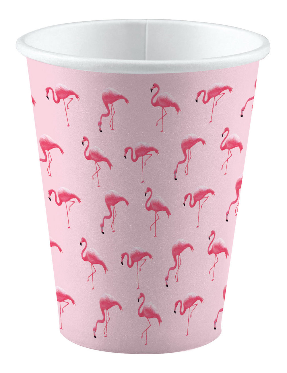 Gobelets en carton flamingo paradise thème hawaï rose à motifs flamants roses