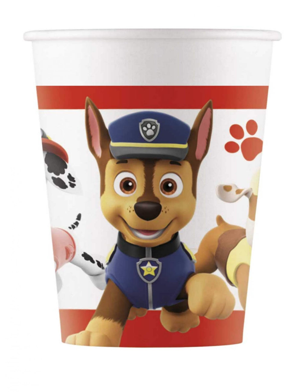 Papirnate čaše Paw Patrol spremne za akciju za dijete bijela i crvena s Chaseom