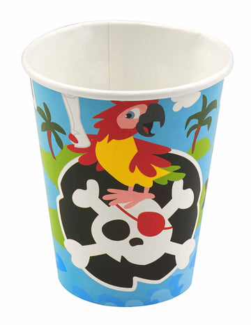 8 kartonskih čaša s motivom pirata 250 ml za dječji rođendan 