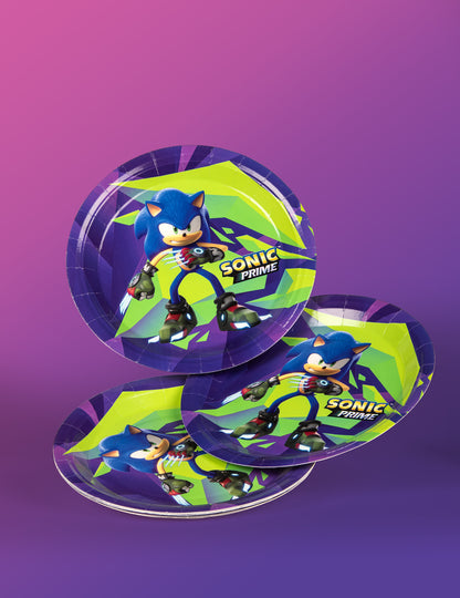 8 Velikih tanjura Sonic Prime™ 23 cm 