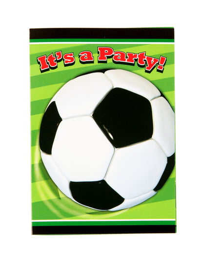 Invitations foot pour enfant en carton avec ballon effet 3D