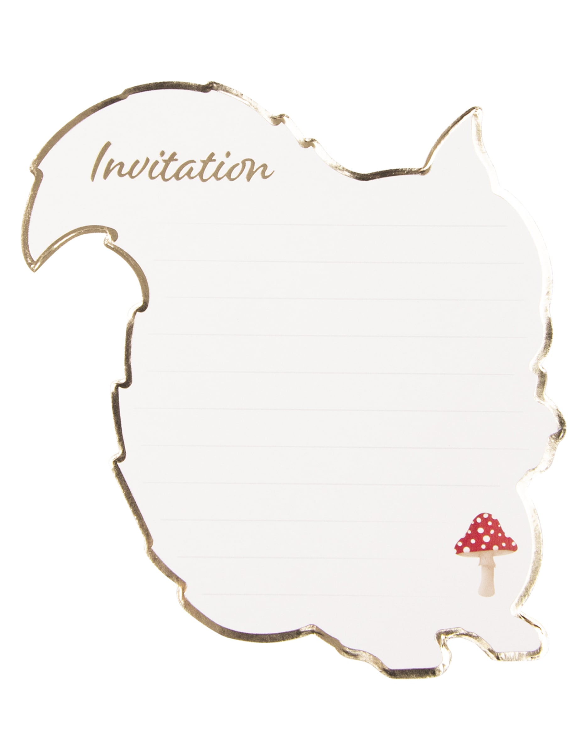 Vue de l'intérieur avec lignes d'écriture des invitations woodland écureuil