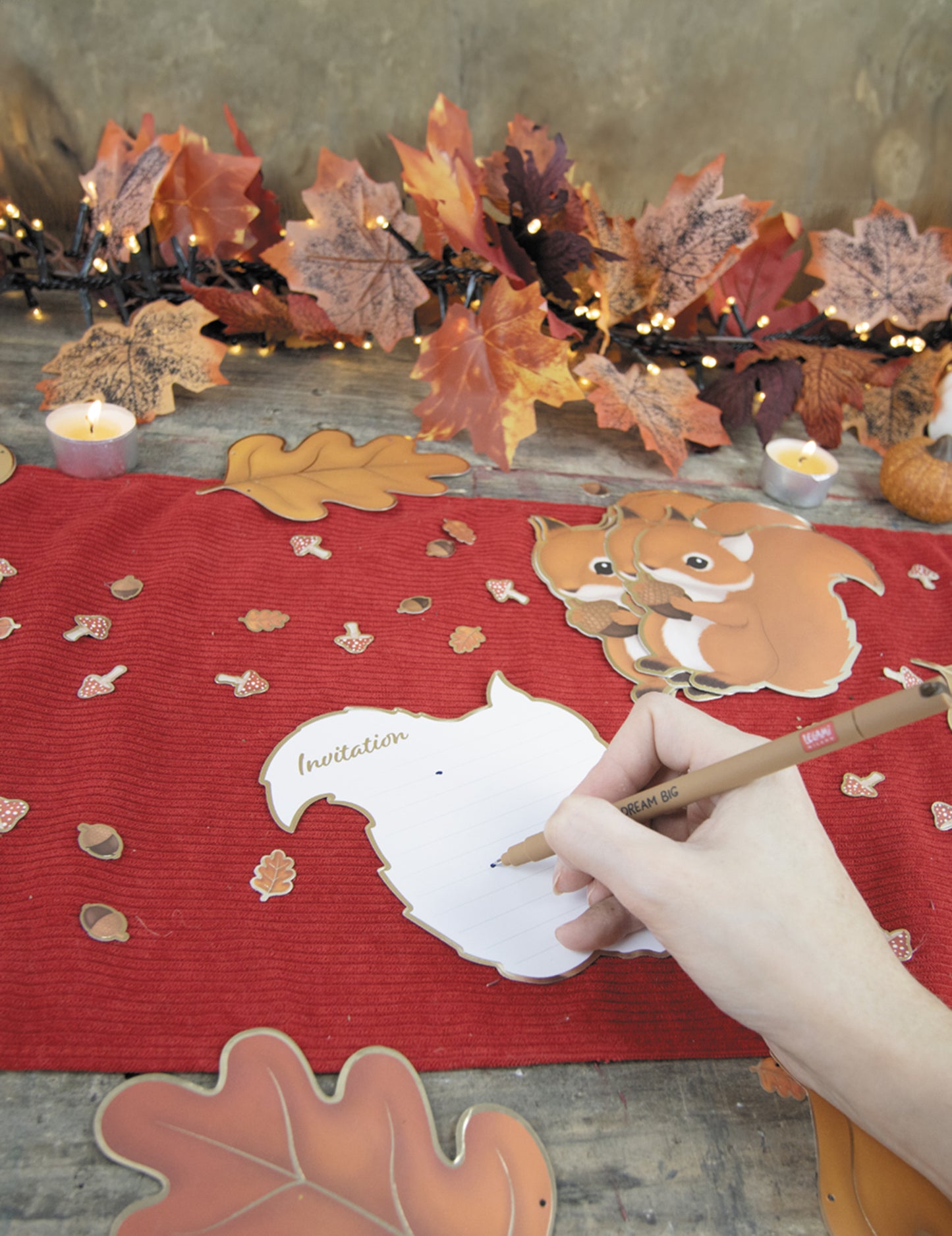 8 pozivnica s motivom šumskih vjeverica 14 x 13 cm životinje iz šume