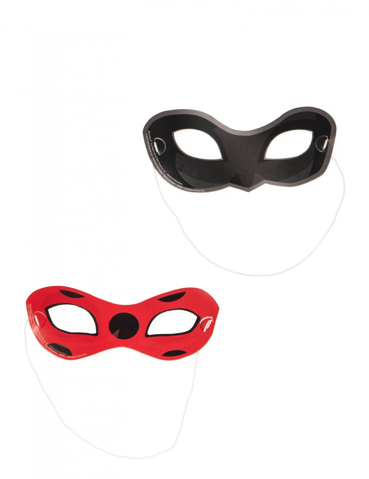 8 masques en carton Ladybug pour enfant rouges à pois noirs et noirs