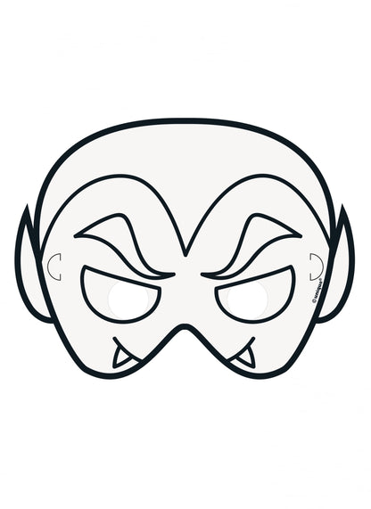 Modèle vampire du masque en papier à colorier Halloween