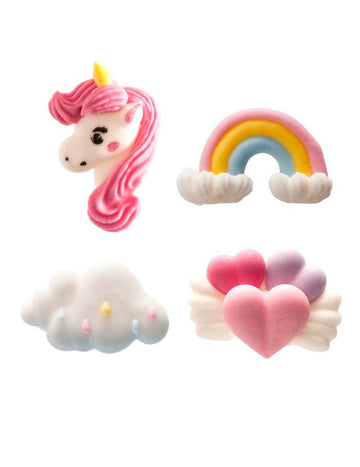 8 mini figurines en sucre licorne 14 g déco gâteau