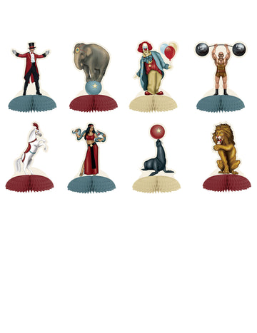 8 ministara Tablica centra Vintage Circus Tema 12,7 cm