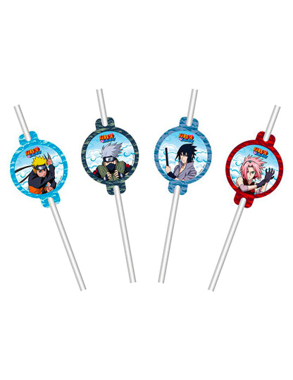 8 papirnatih slamki 19,6 cm i medaljoni 4,8 x 6,3 cm Naruto Shippuden™