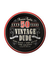 Assiettes en carton anniversaire Vintage 50 ans pour homme noir et rouge