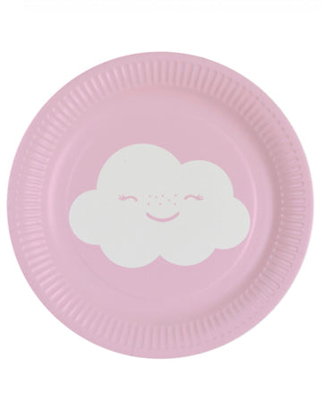 8 malih iridescentnih papirnatih tanjura u obliku oblaka 18 cm za desert