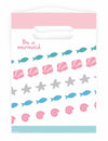 Sacs cadeau sirène pour enfant rose et bleu à motifs marins