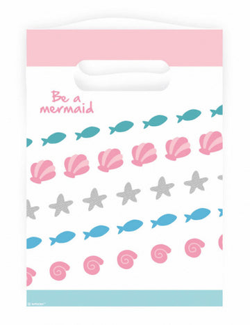 8 poklon vrećica s motivom sirene 23 x 17 cm plastika