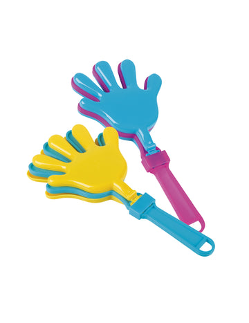 Accessoires de piñata claps mains bleu jaune et rose