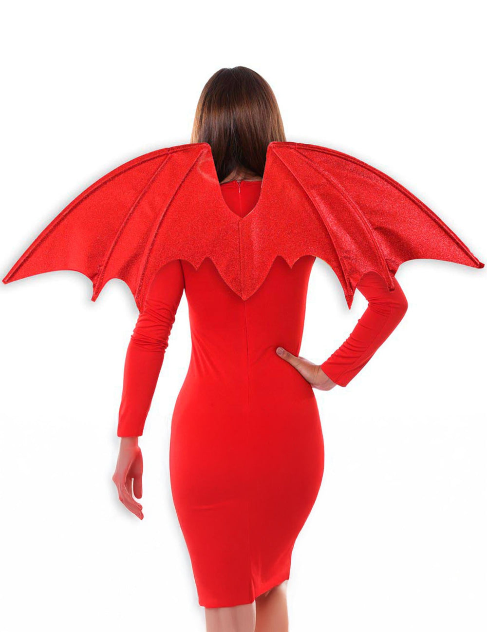 Ailes de démon pour adulte rouge pailleté