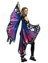 Ailes de papillon galaxie pour adulte violettes bleues et roses sur fond noir