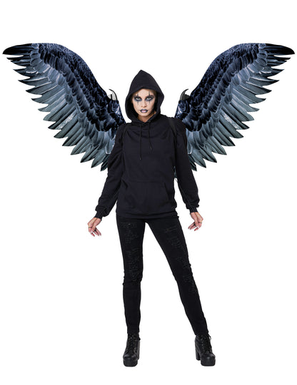 Ailes géantes de corbeau pour adulte noires